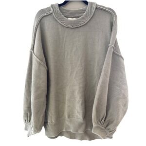 PERCH- Plus Knit‎ Sweater w/ Outer Stitching 2X Green